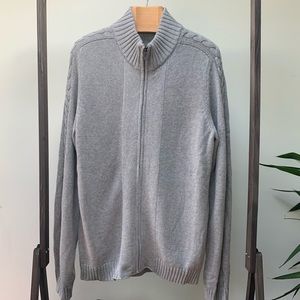 DKNY Men’s gray knit zip up sweater size M